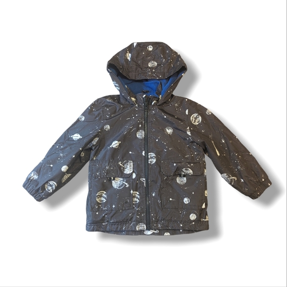 Carter's Fleece-Lined Space Print Rain Jacket 3T - Picture 1 of 4